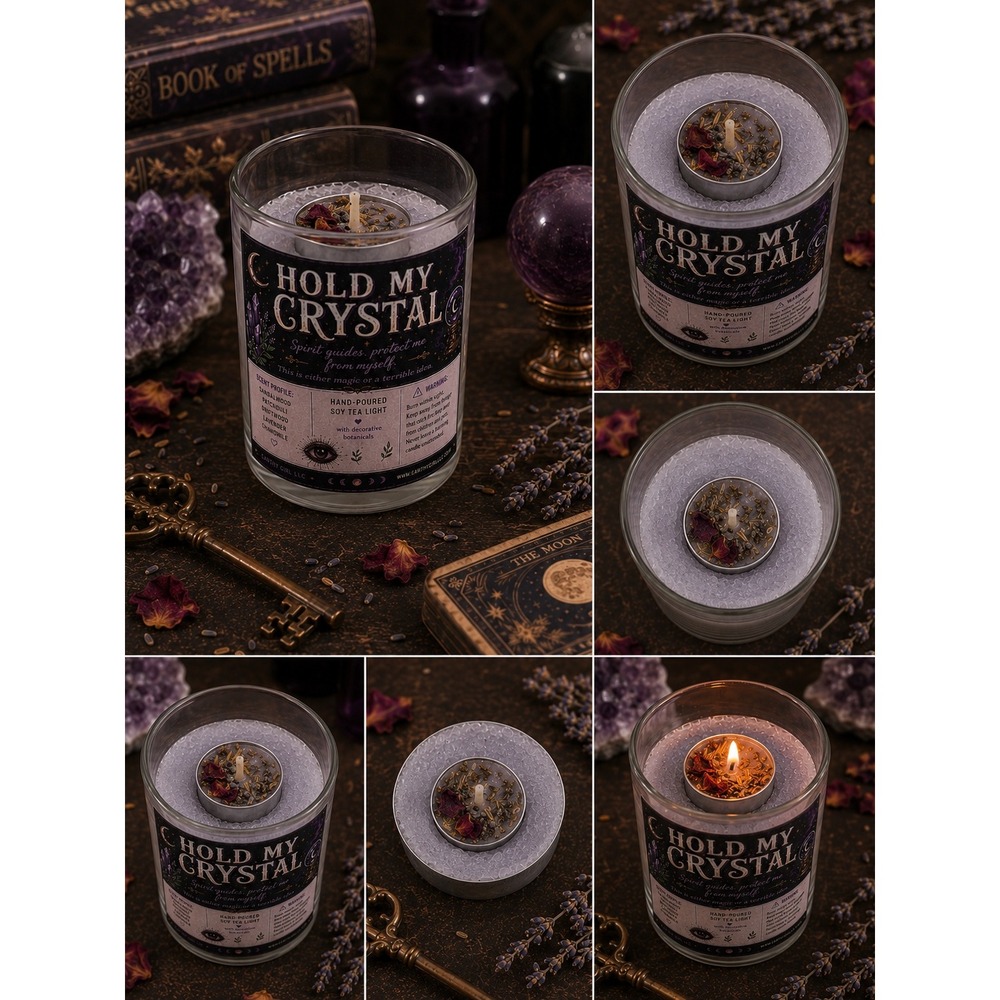 Hold My Crystal Tea Light Candle Set